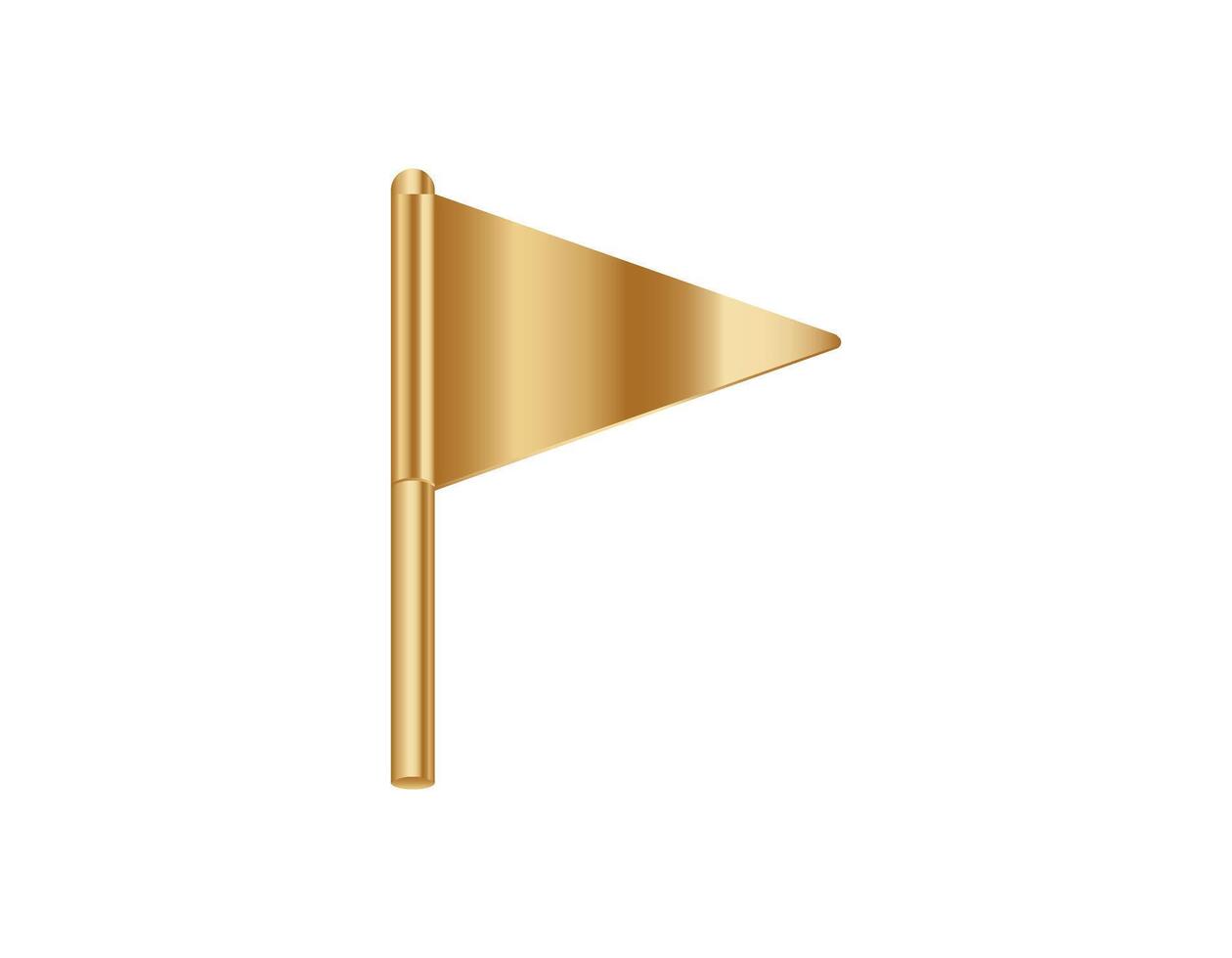 Golden flag icon on white background vector