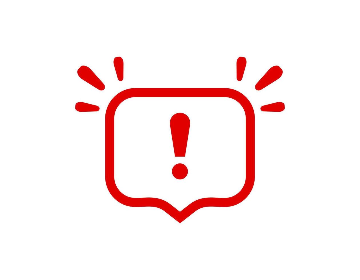 Red exclamation warning sign in alert framework vector