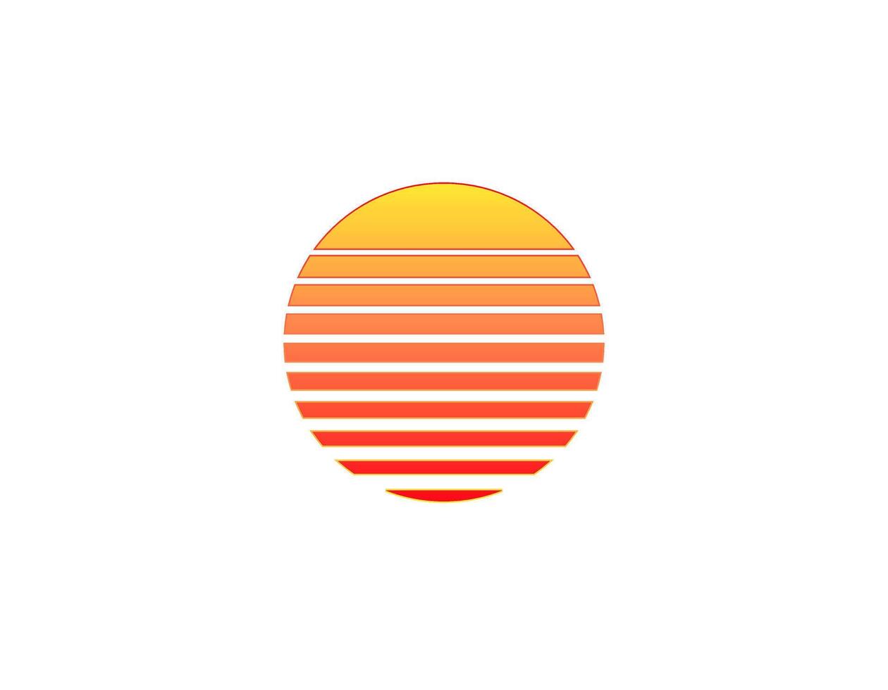 Retro sun circle. vibrant eighties and nineties style vector