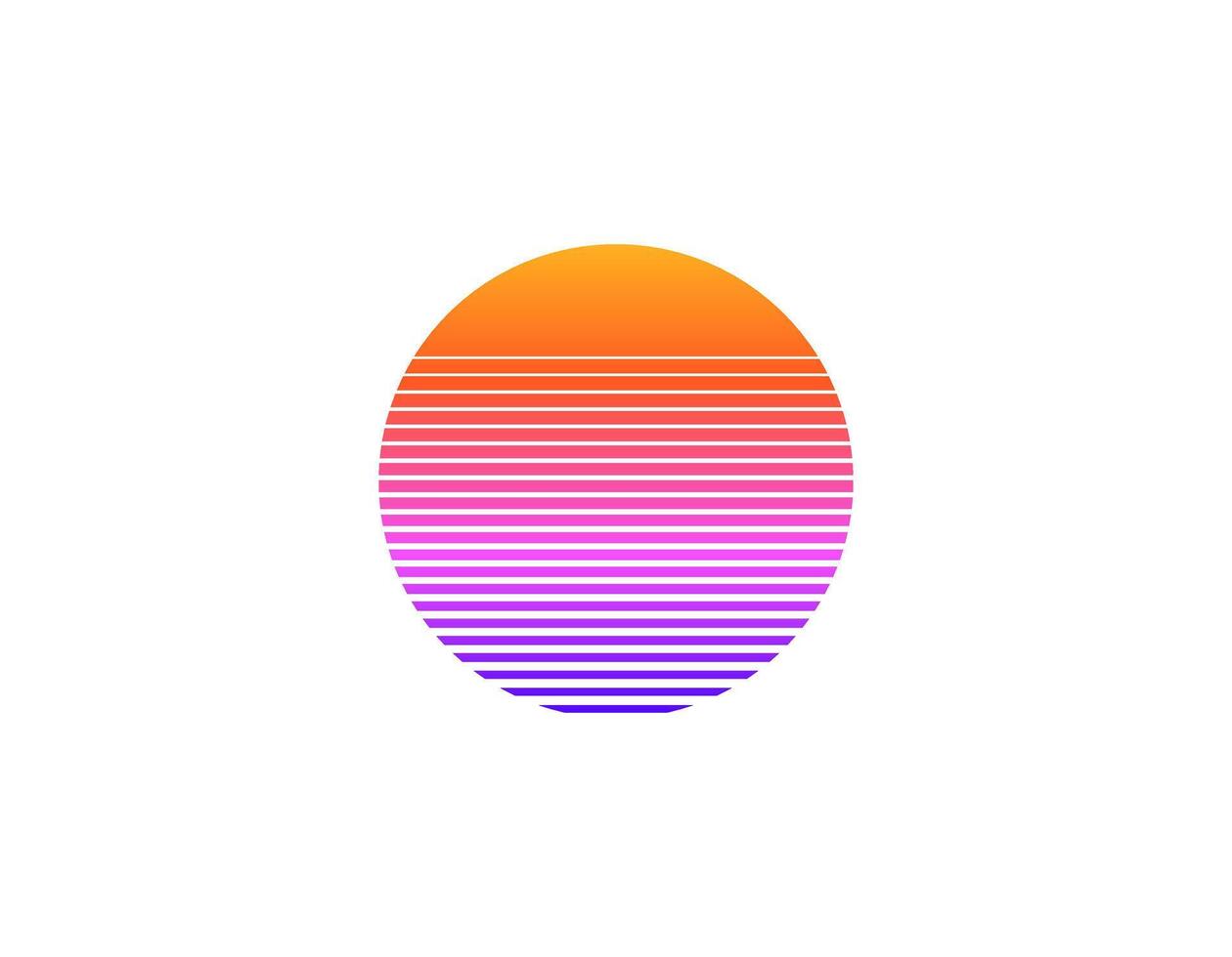 Retro style eighties nineties sun circle with geometric shapes vector