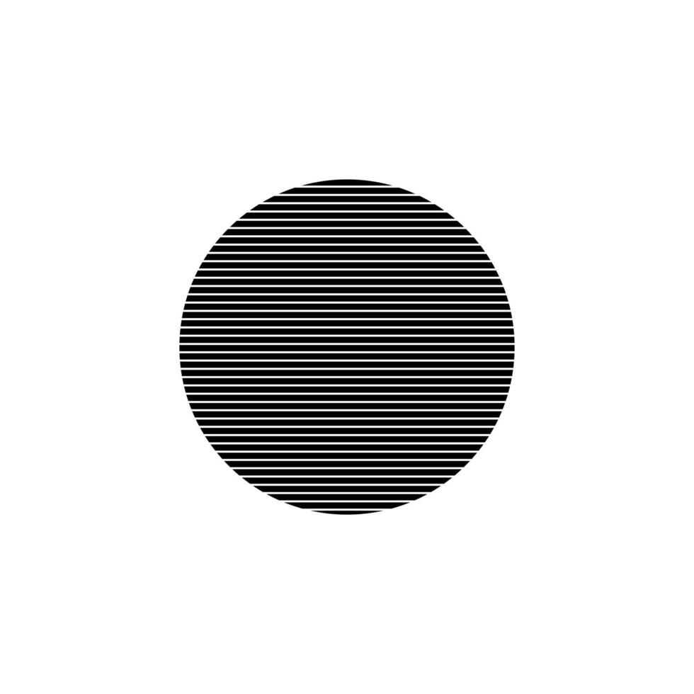 Retro sun circle with geometric lines in eighties style vector