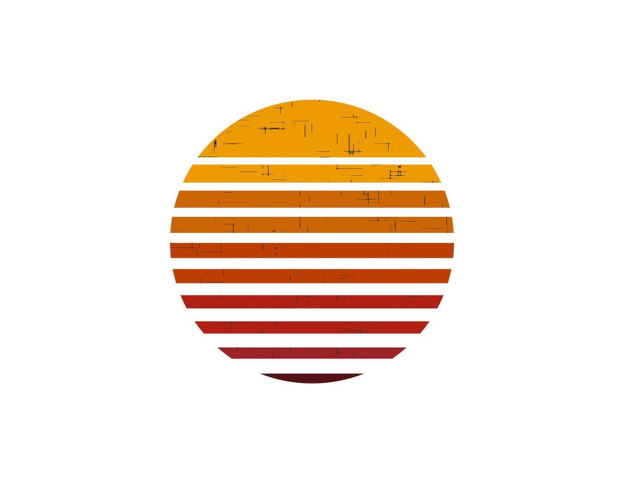 Retro sun circle in eighties style with geometric shapes vector