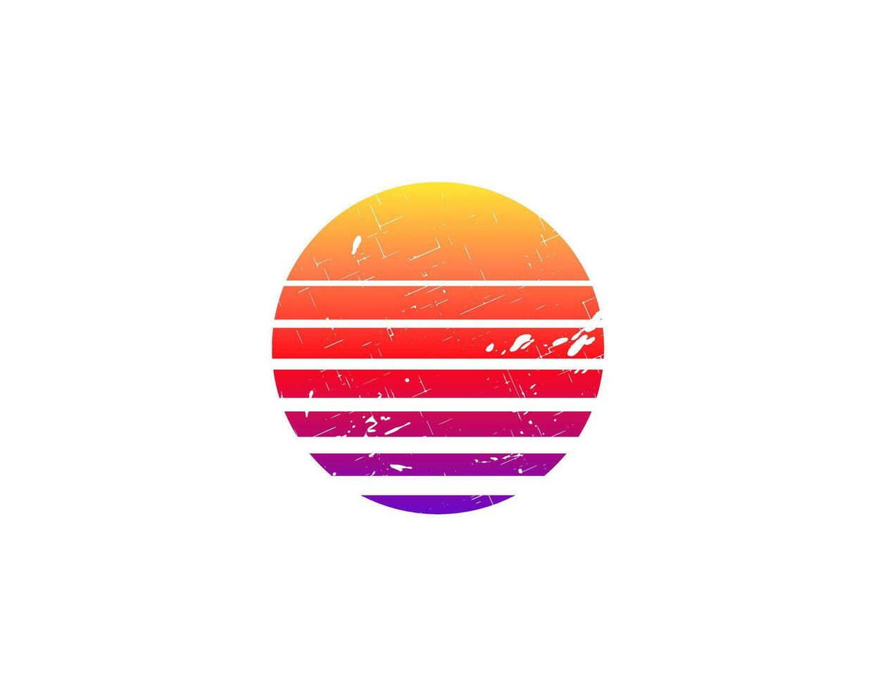 Retro sun circle with geometric style from the eighties and nineties vector