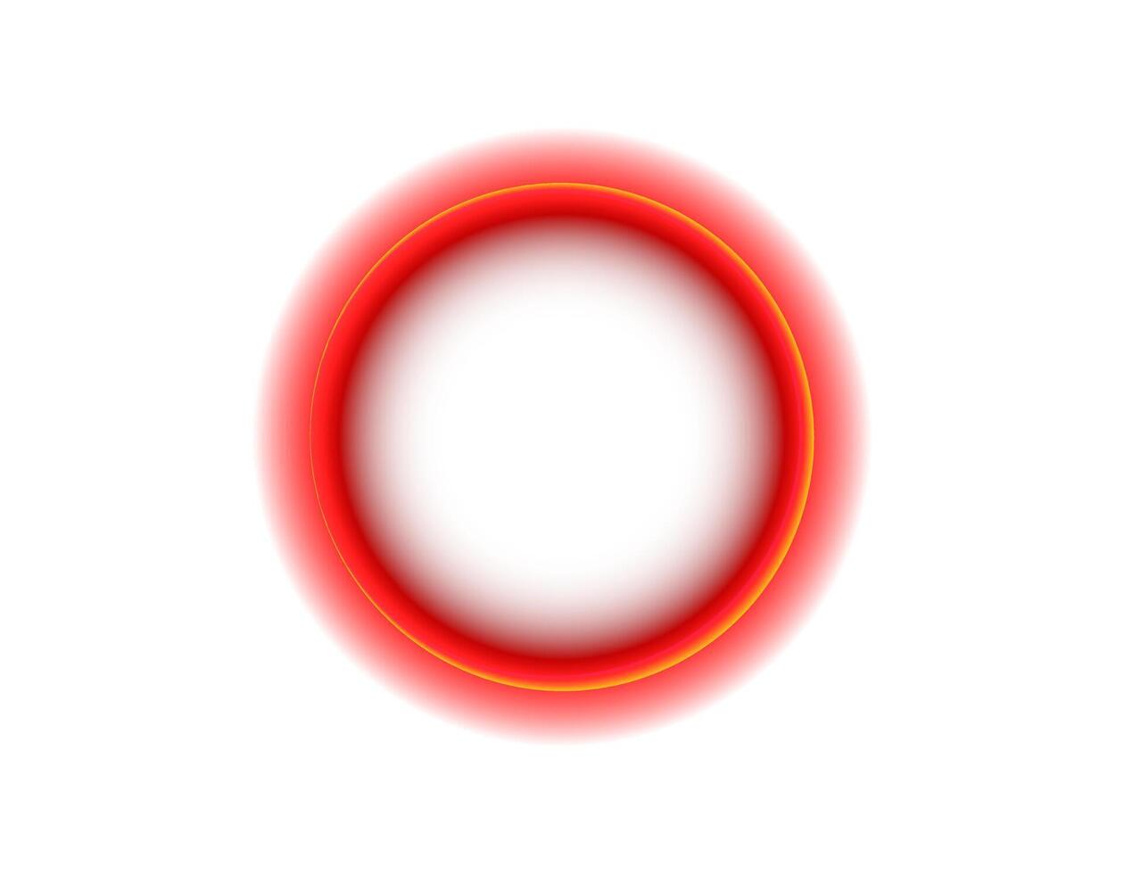 Red and white gradient circle with glowing halo effect vector