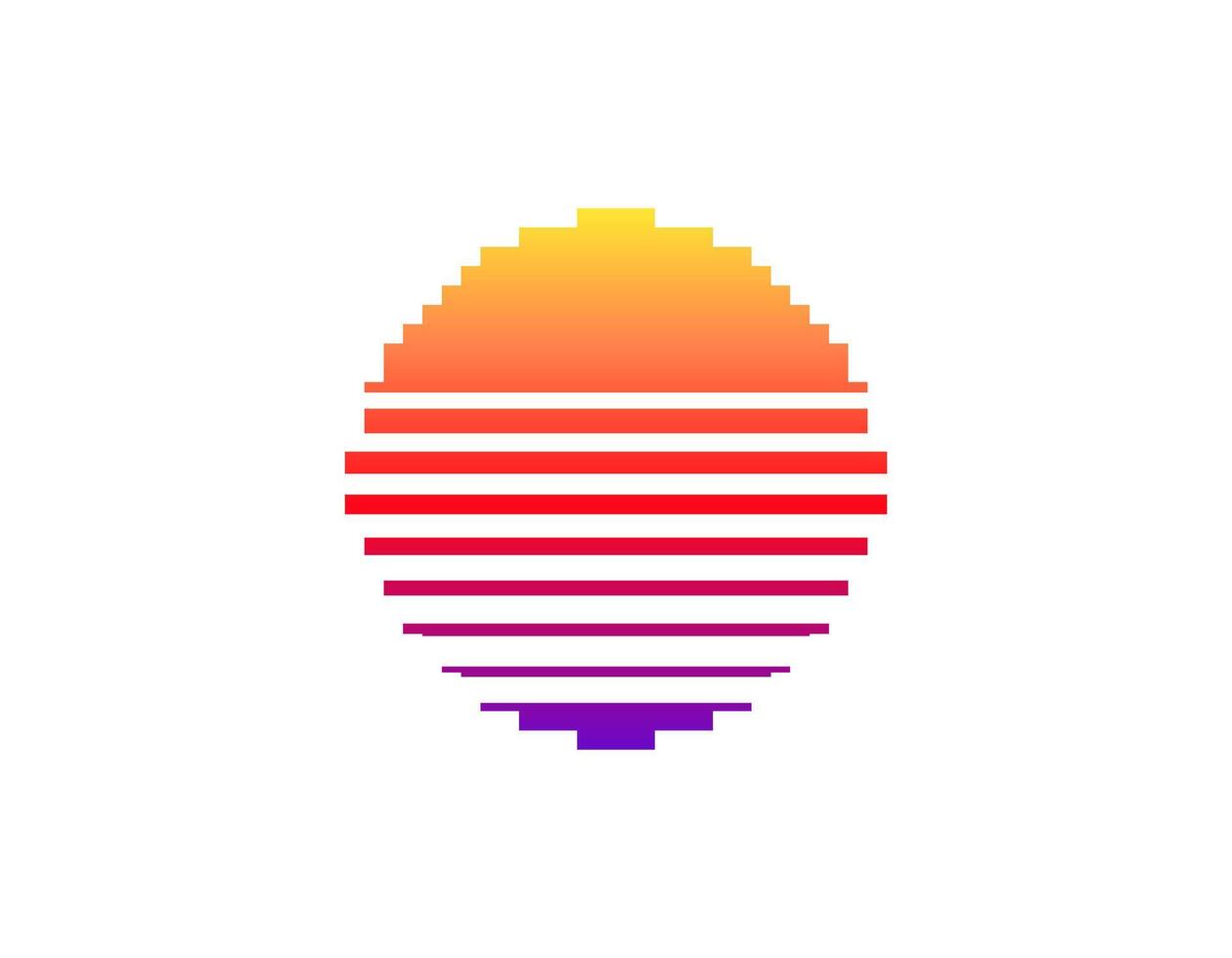 Retro sun with geometric shape in eighties bright style vector