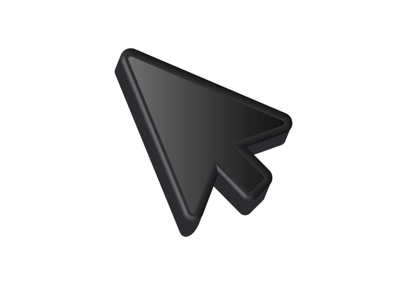 Black computer mouse cursor pointing right vector