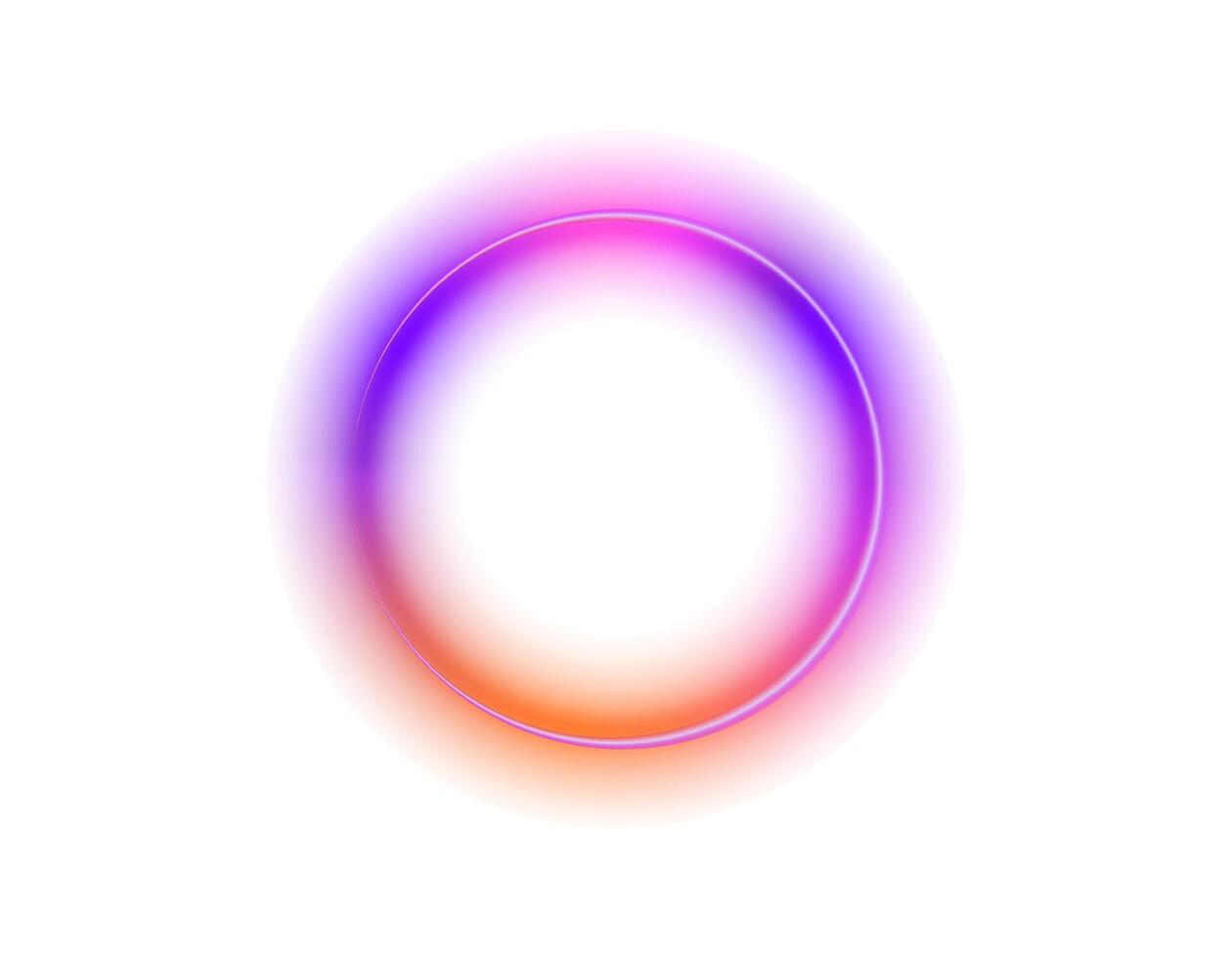 Colorful gradient circle with soft glow and halo effect vector