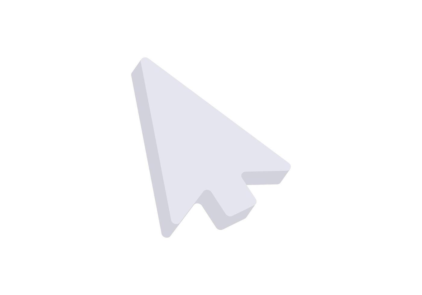 Gray computer mouse cursor icon on white background vector