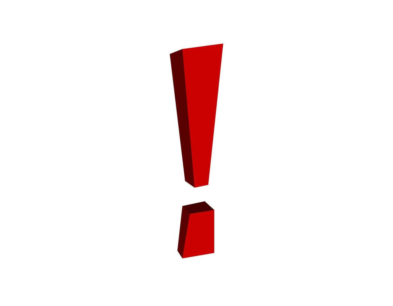 Bold red exclamation mark on plain background vector