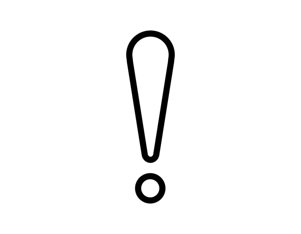 Exclamation mark symbol in bold black vector