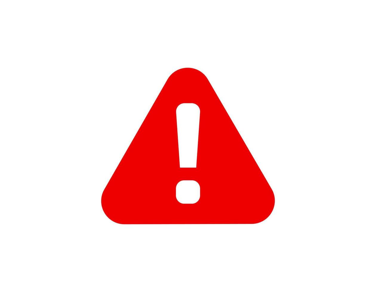 Warning sign with exclamation mark in red triangle displayed clearly vector