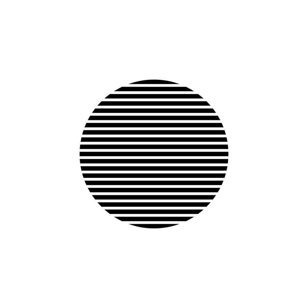 Retro circle sun with geometric lines in vintage eighties style vector