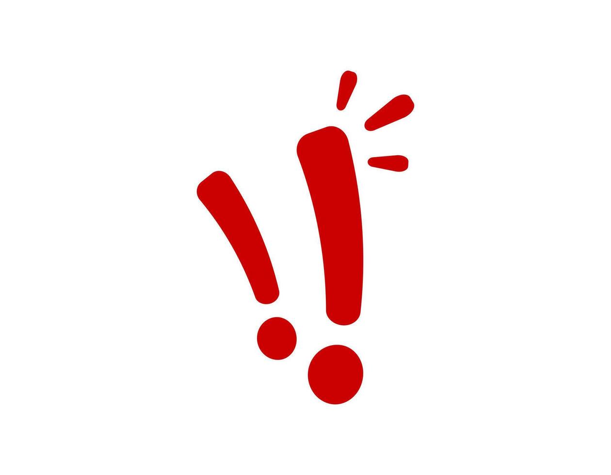 Red exclamation mark and dot with splash symbol vector