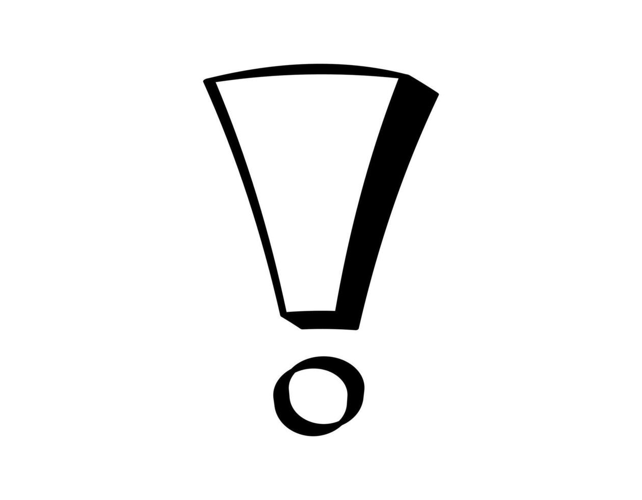 Black exclamation mark symbol on white background vector