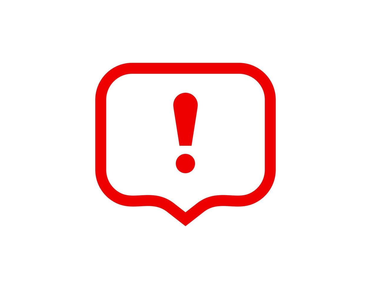 Exclamation mark warning sign in red framework vector