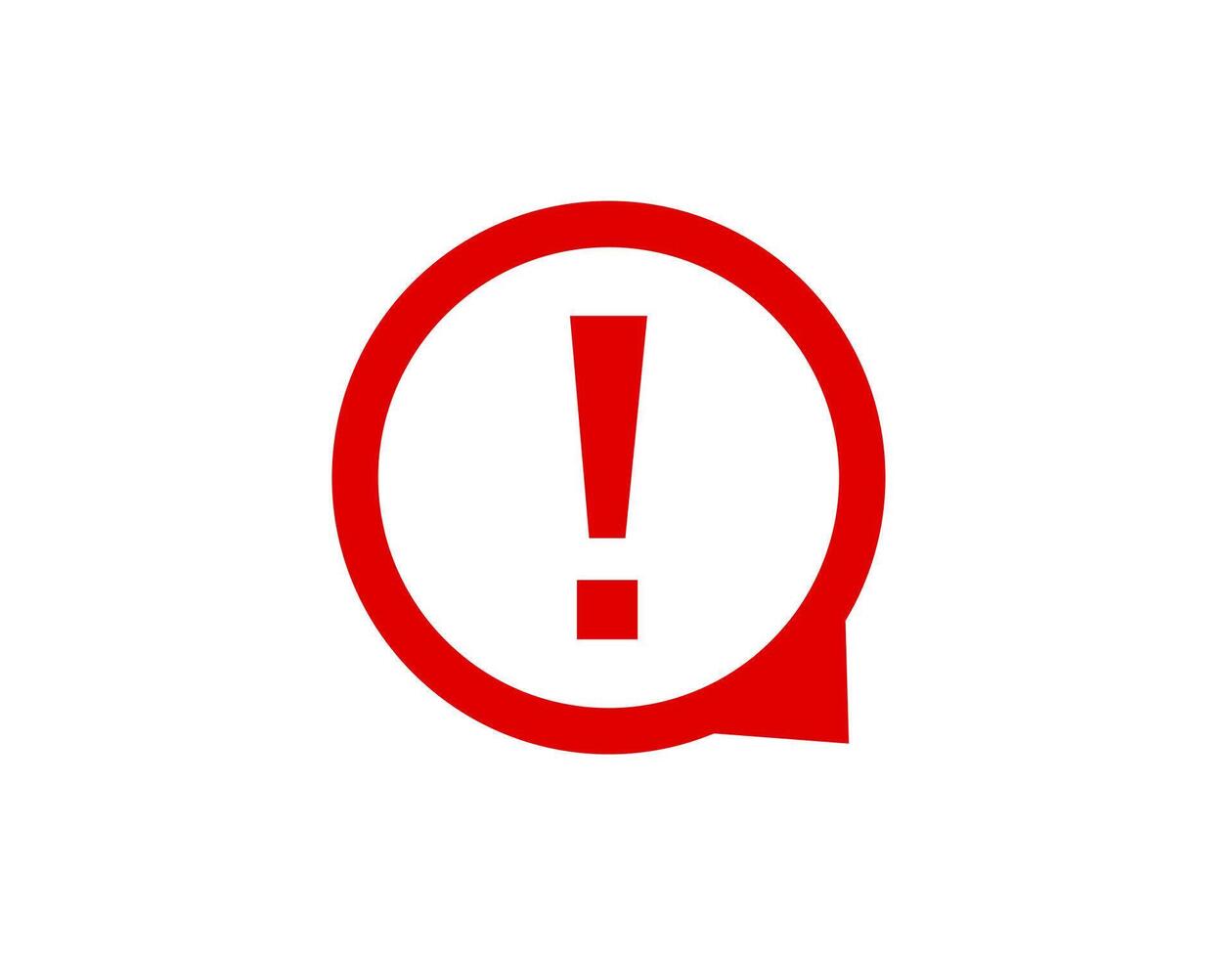Red exclamation alert icon in circle frame for warning signs vector