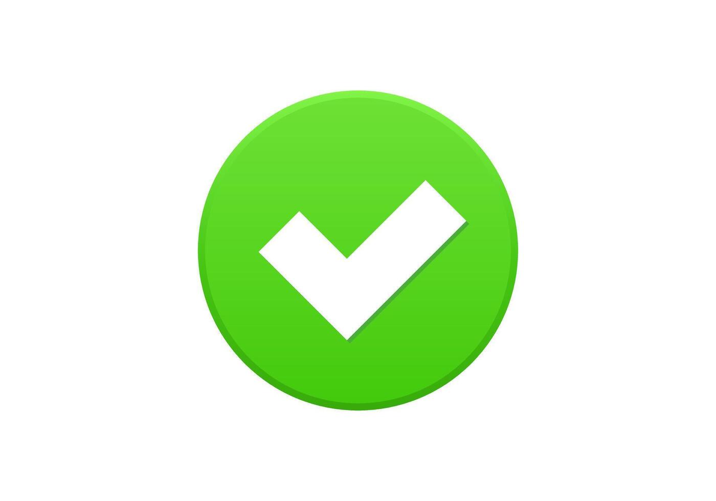 Green checkmark symbol on white background for confirmation vector