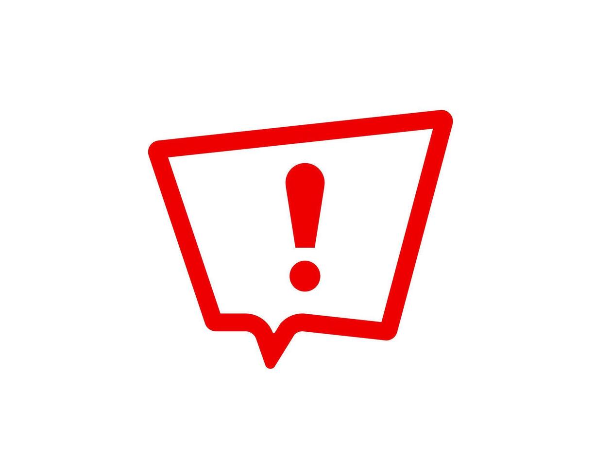 Warning sign with red exclamation mark in frame design vector