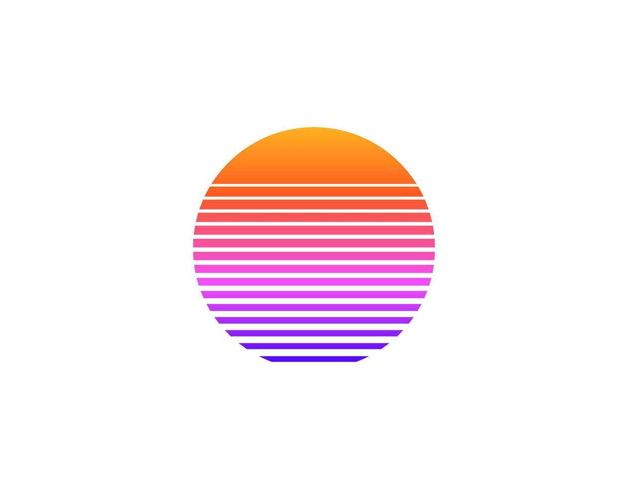 Retro sun circle with geometric design in eighties style vector