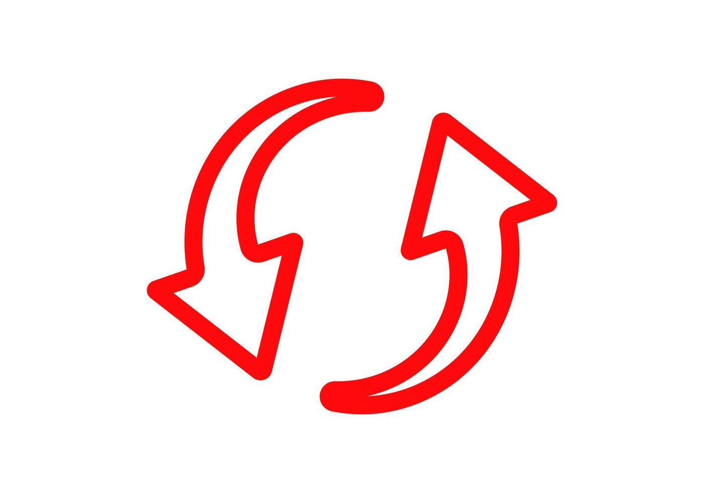 Red circular arrows symbol indicating change or update vector