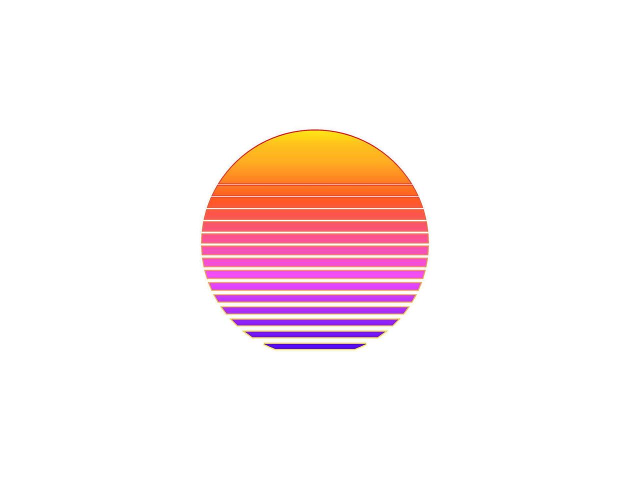 Retro sun circle with geometric shape in bright eighties style vector