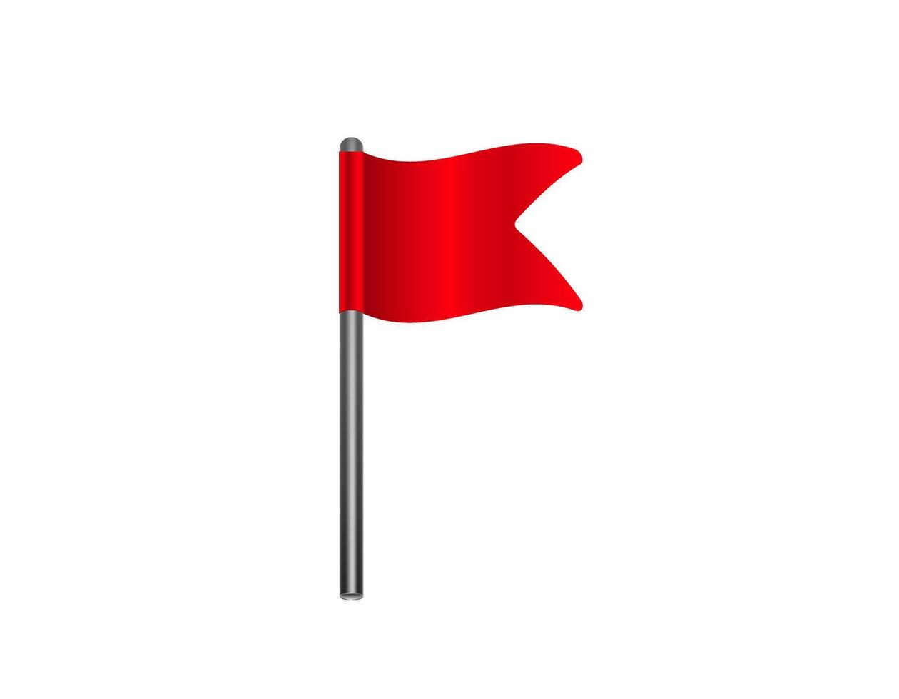 Red flag on pole icon vector