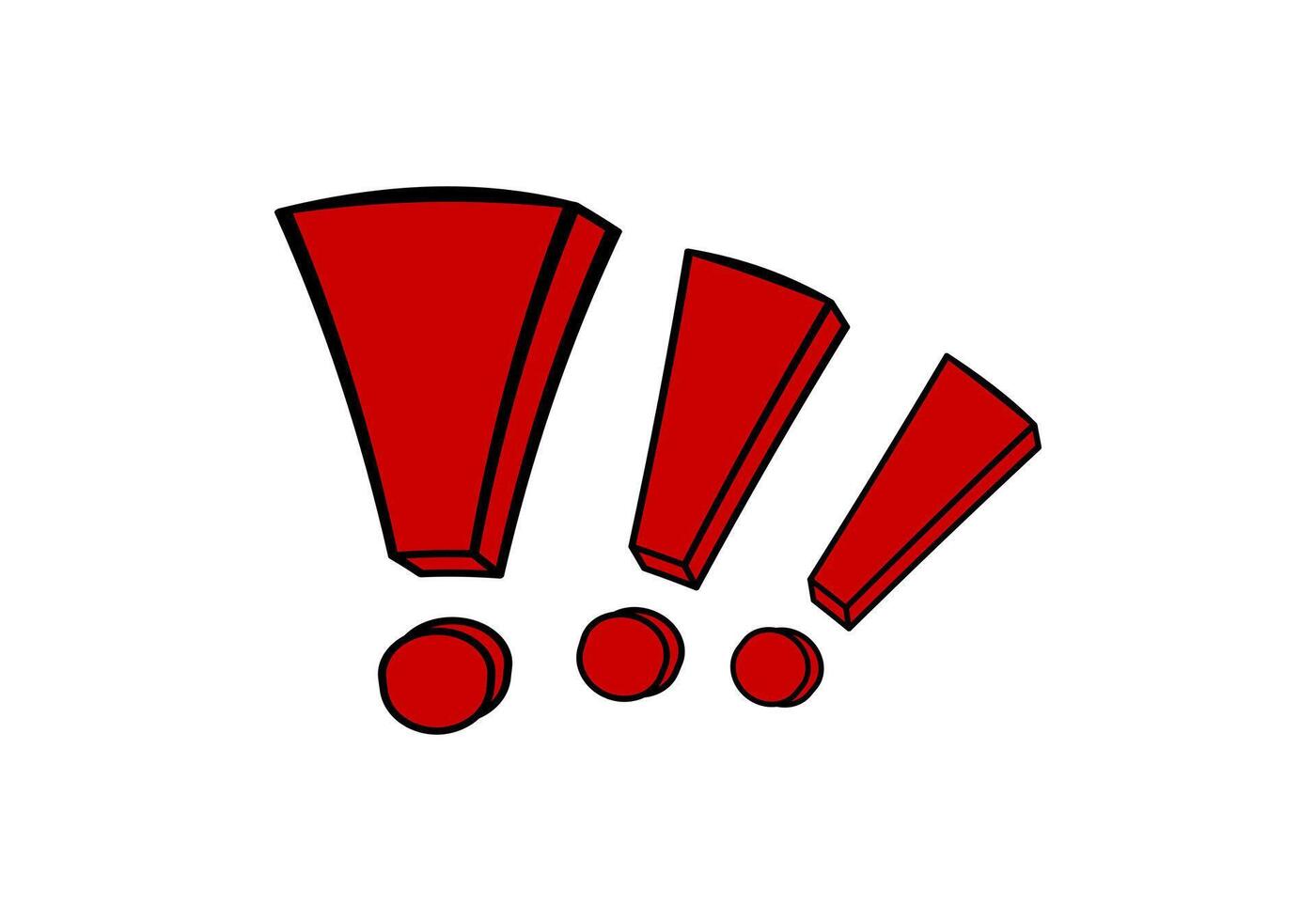 Bold red exclamation marks on white background vector