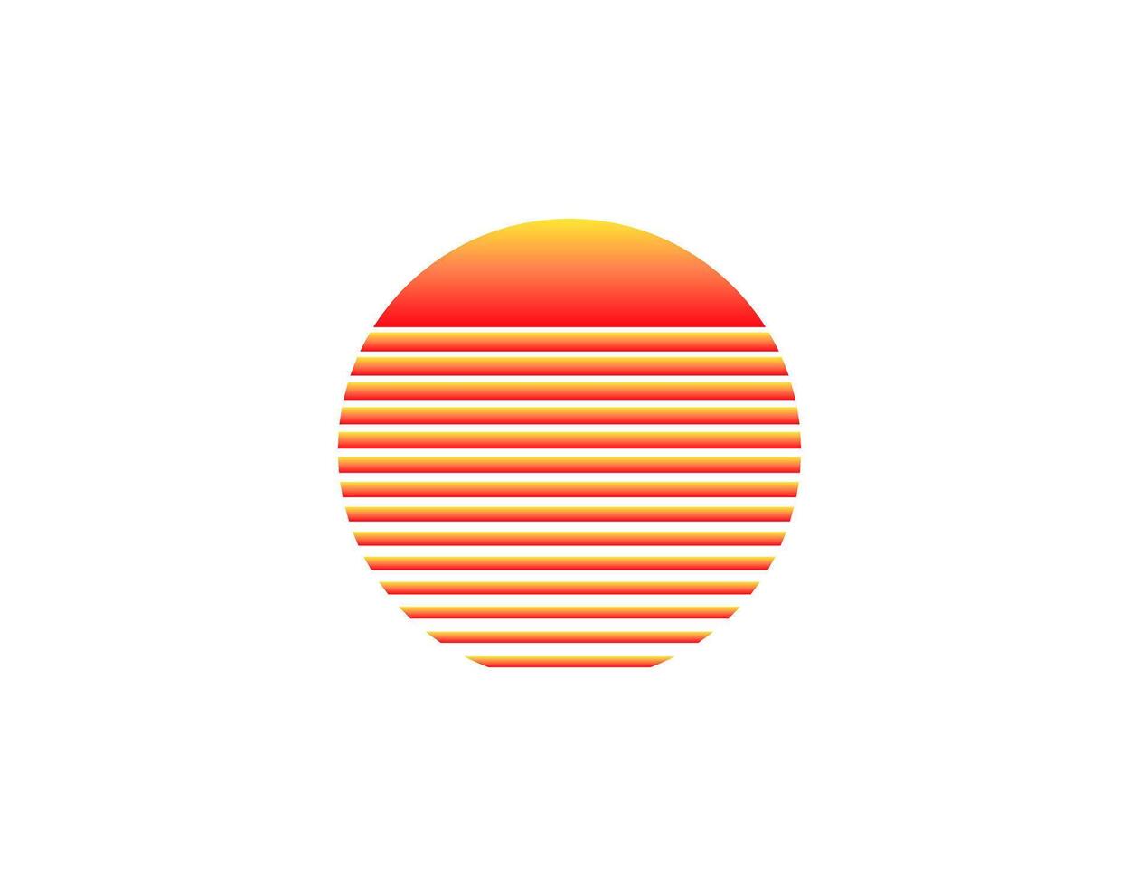 Retro sun with geometric circle design from eighties and nineties vector
