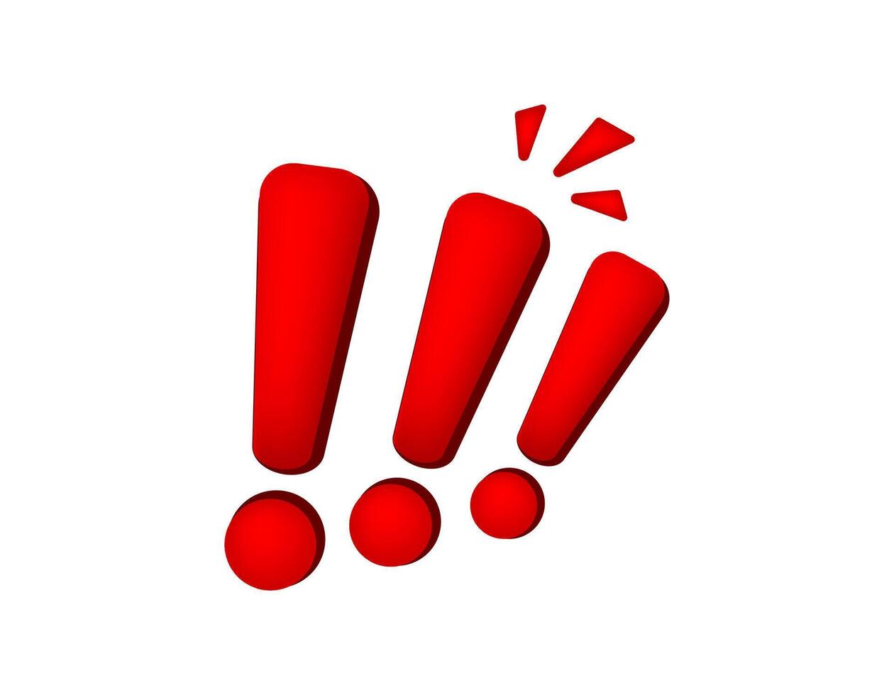 Bold red exclamation marks in 3d art vector