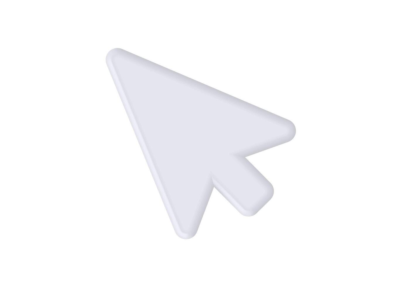 Large white computer cursor arrow icon on plain background vector