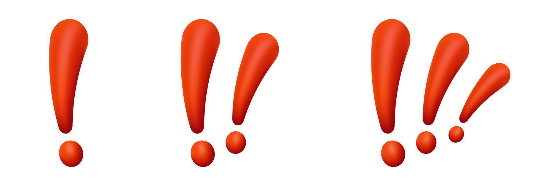 Red exclamation marks in different combinations vector
