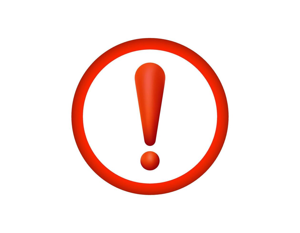 Alert sign with exclamation mark in red circle vector