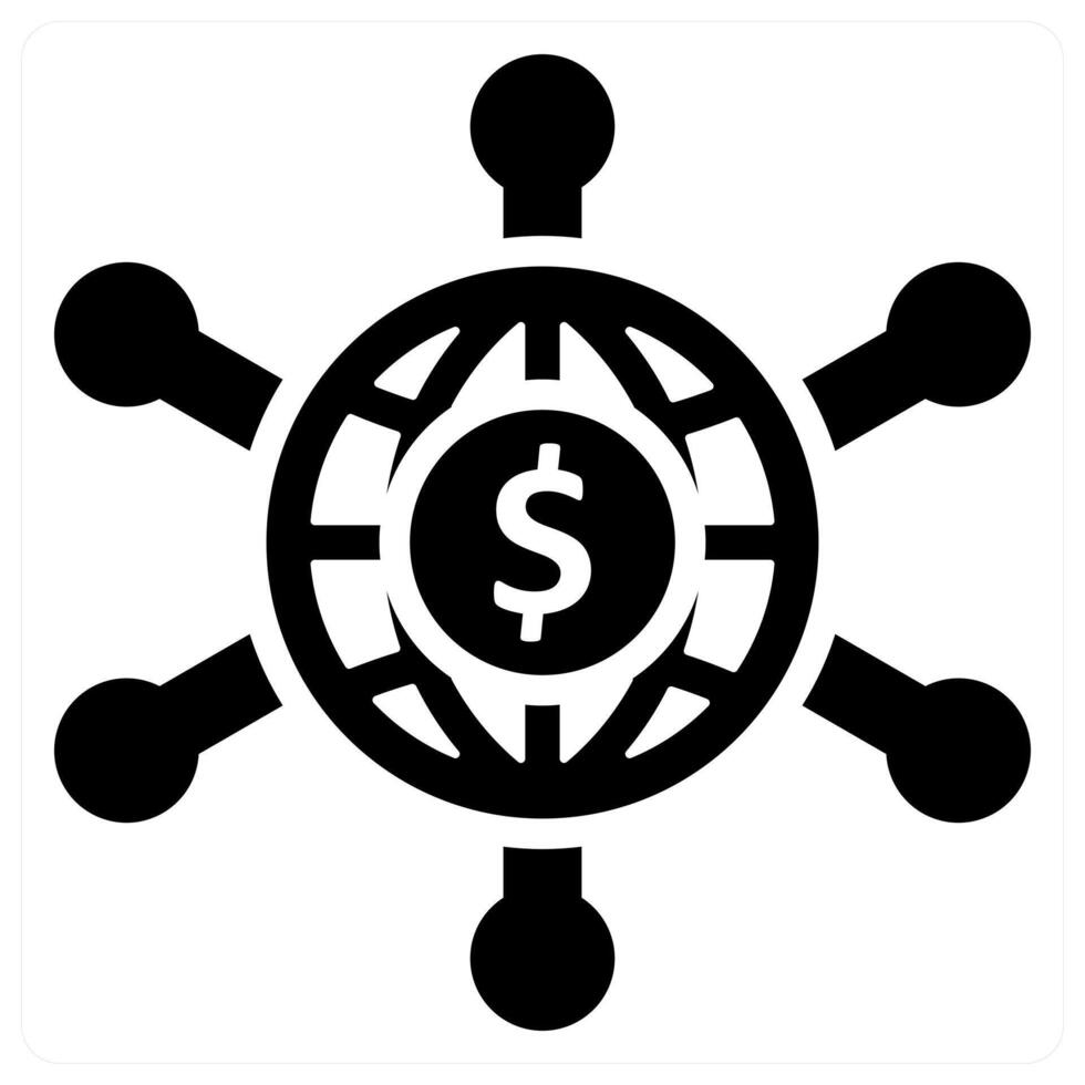 Business Expand Network icon concept in black color vector