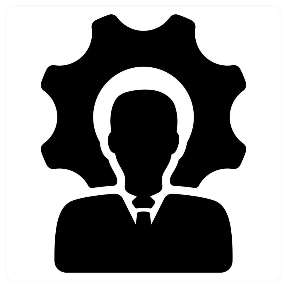 Employee Management icon concept in black color vector