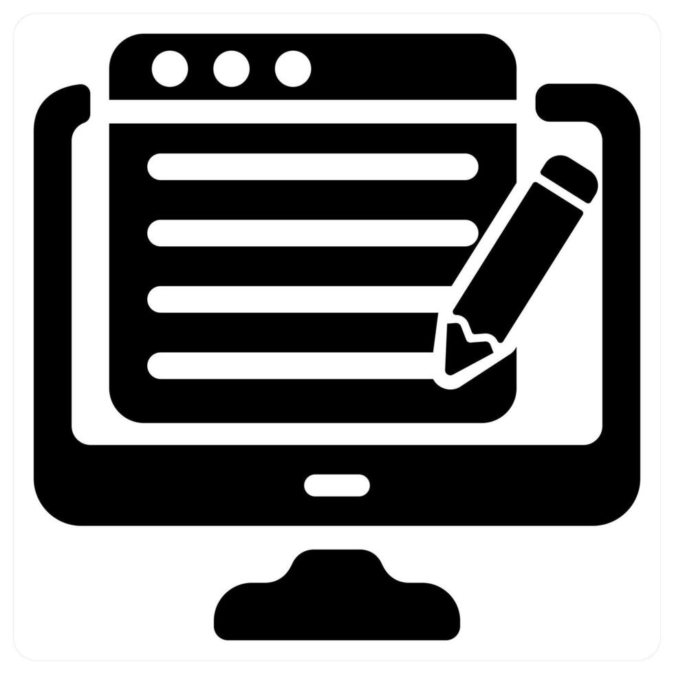 Content Writing icon concept in black color vector