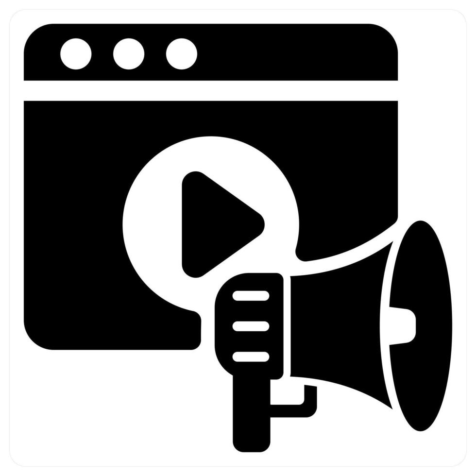 Advertising icon concept in black color vector