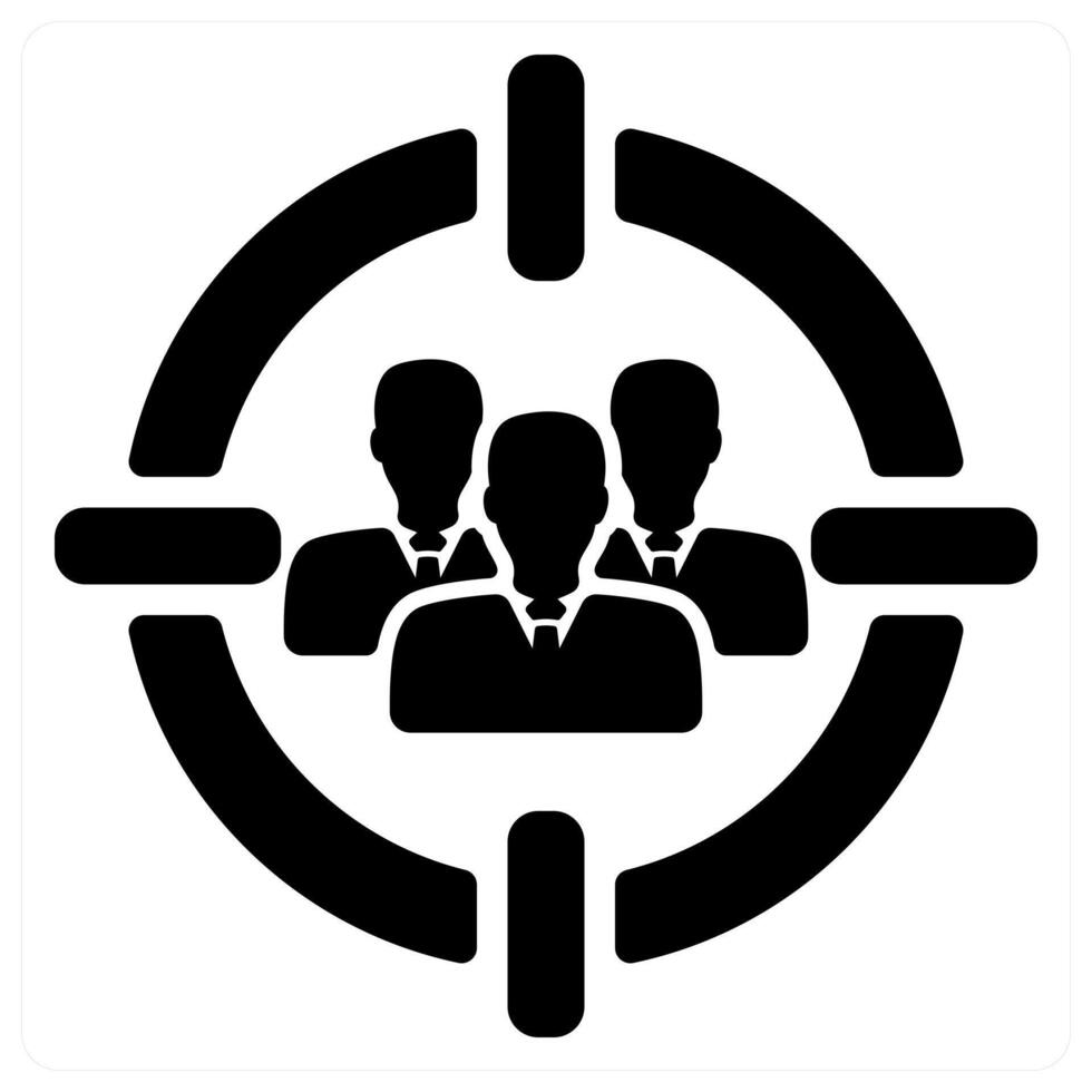 Target Audience icon concept in black color vector