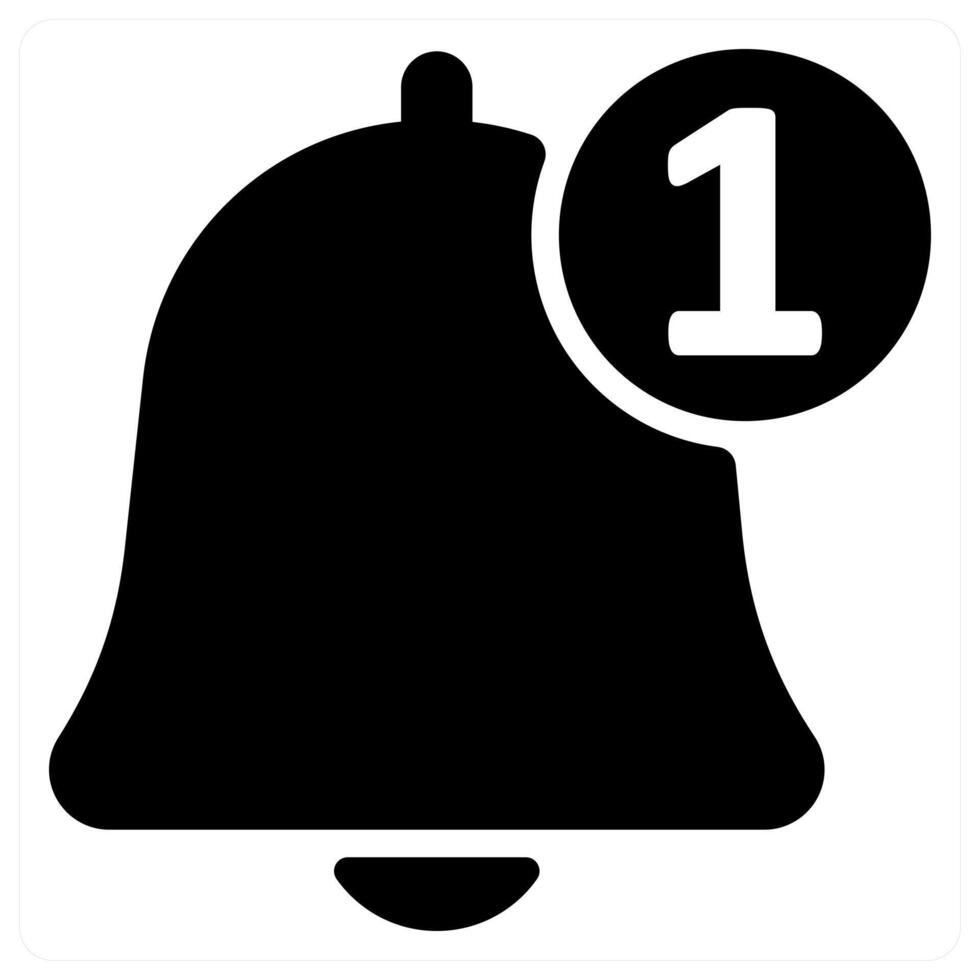 Notification icon concept in black color vector