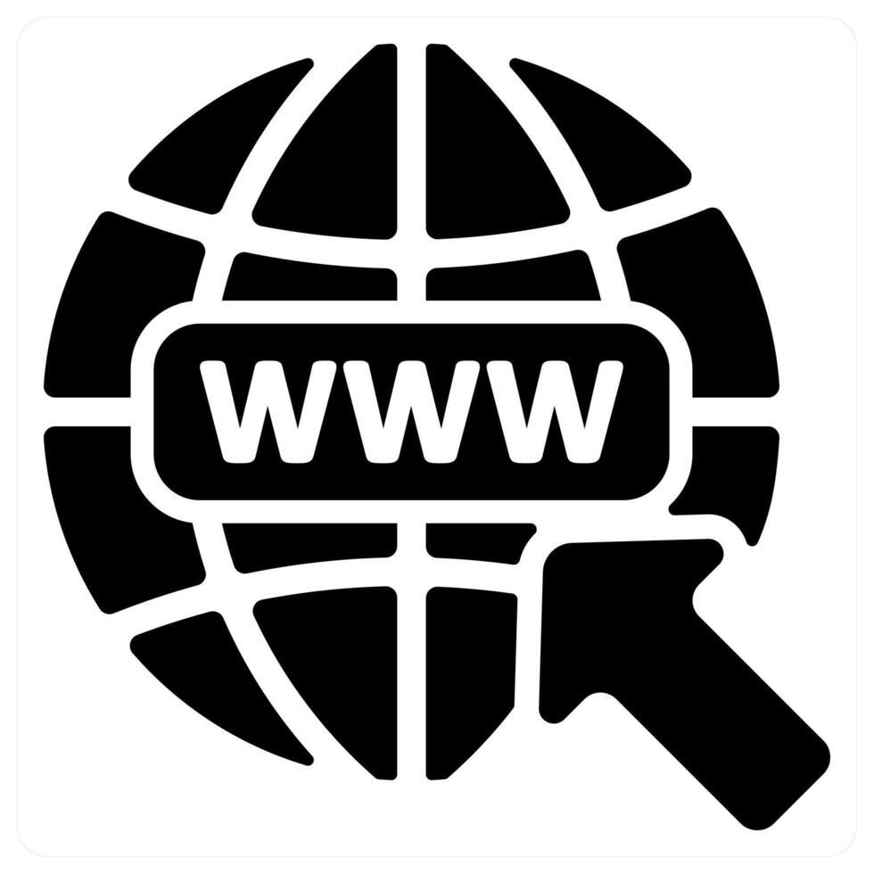 Find Web Address icon concept in black color vector