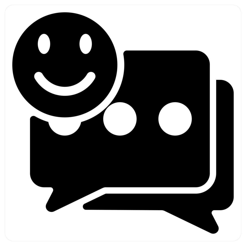 Smile Feedback icon concept in black color vector