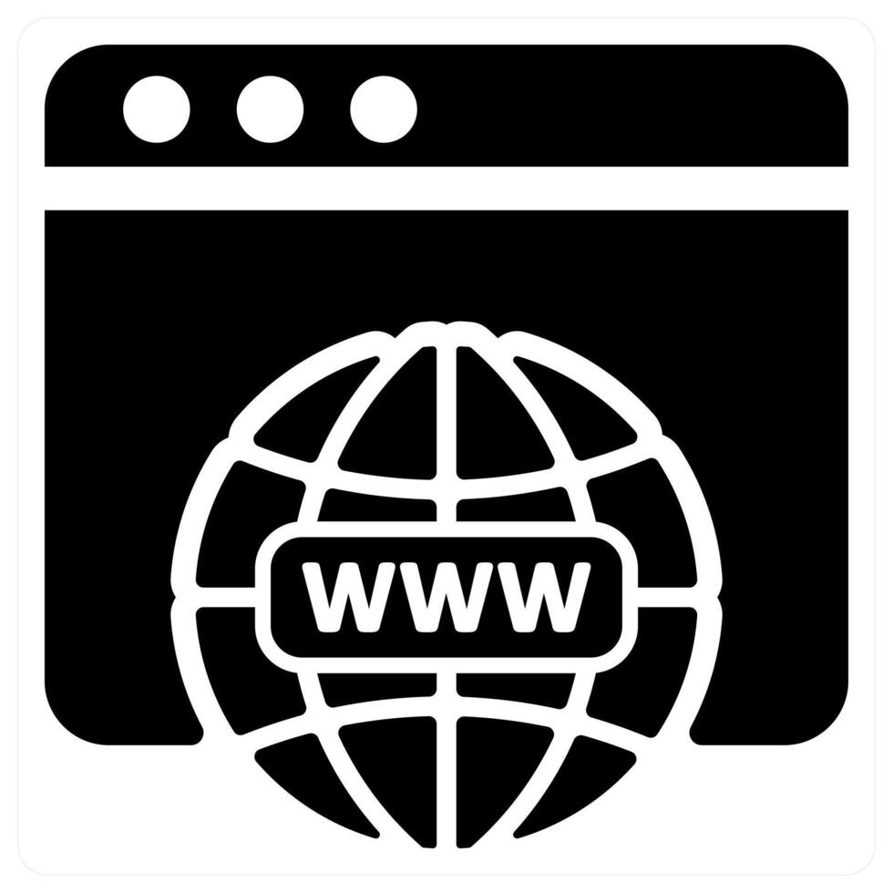 Web Domain icon concept in black color vector