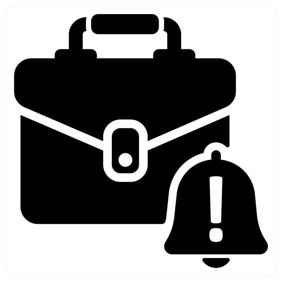 Business Alert icon concept in black color vector