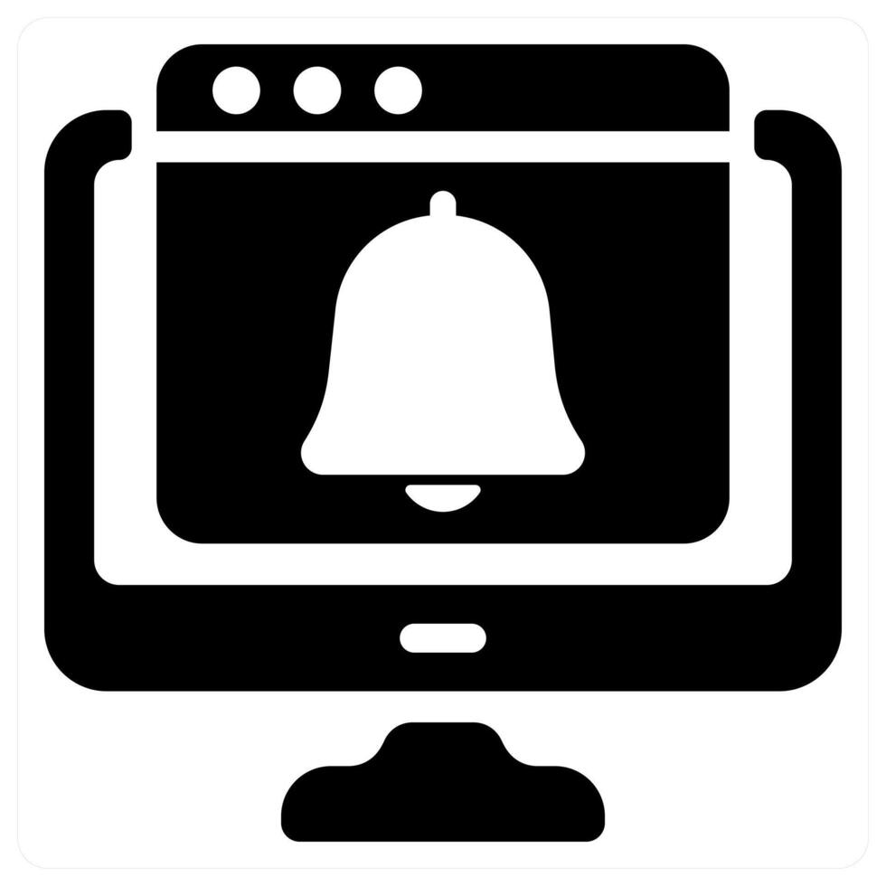 Web Notification icon concept in black color vector