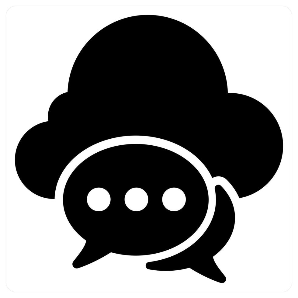 Cloud Communication icon concept in black color vector