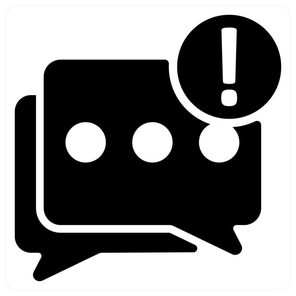 Chat Notification icon concept in black color vector