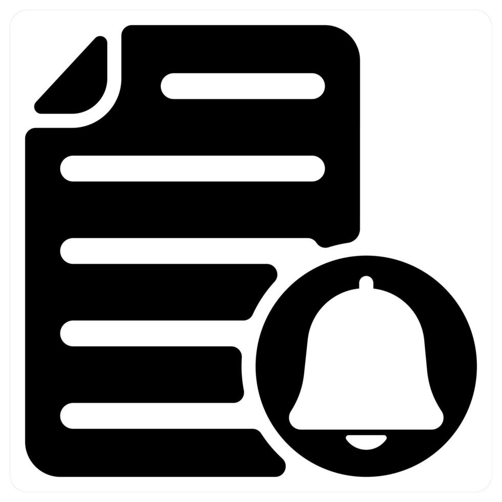 File Notification icon concept in black color vector