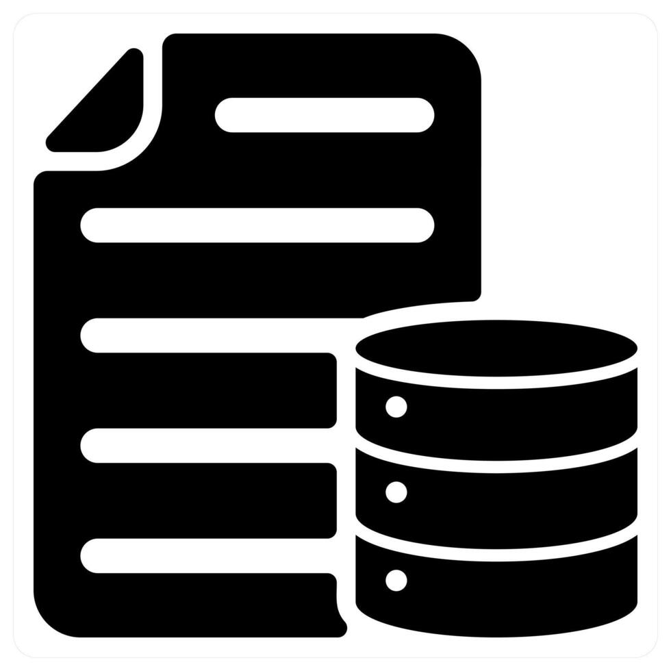 Database Document icon concept in black color vector