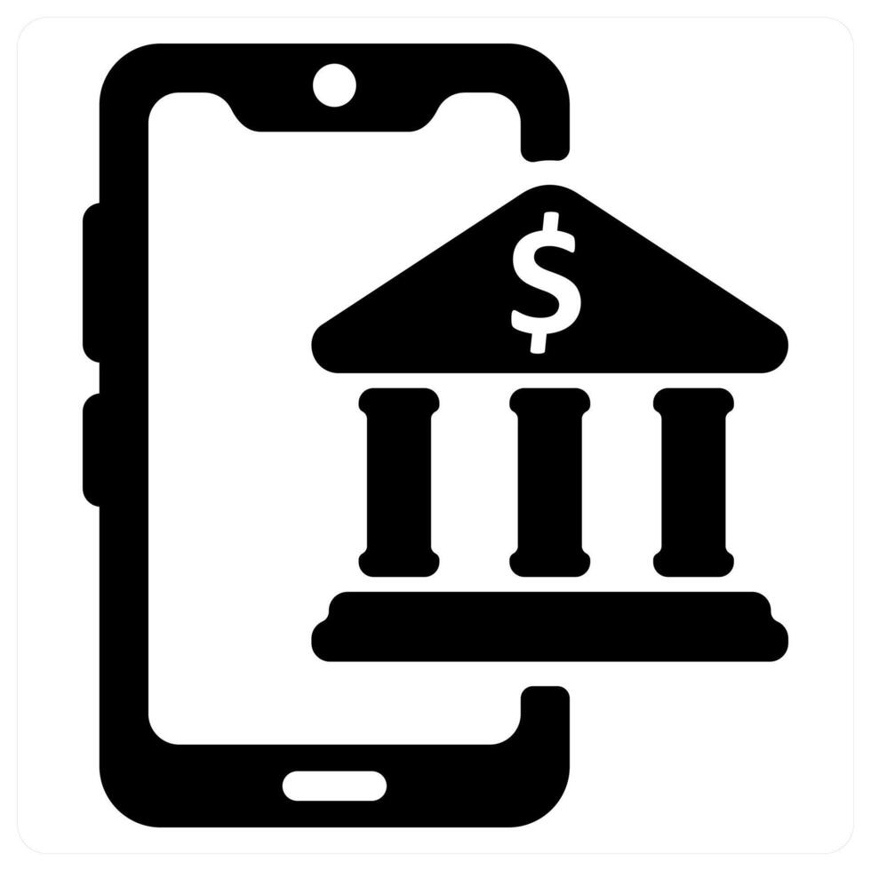 Online Banking icon concept in black color vector
