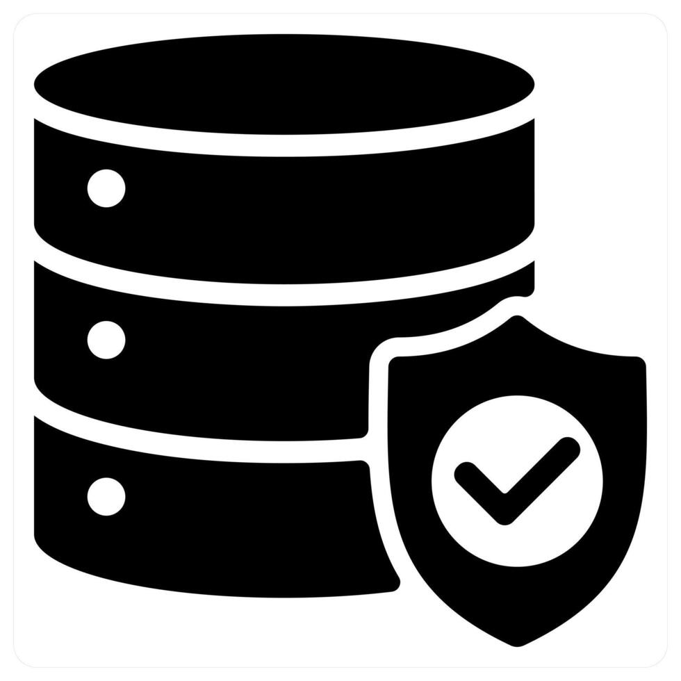 Database Protection icon concept in black color vector