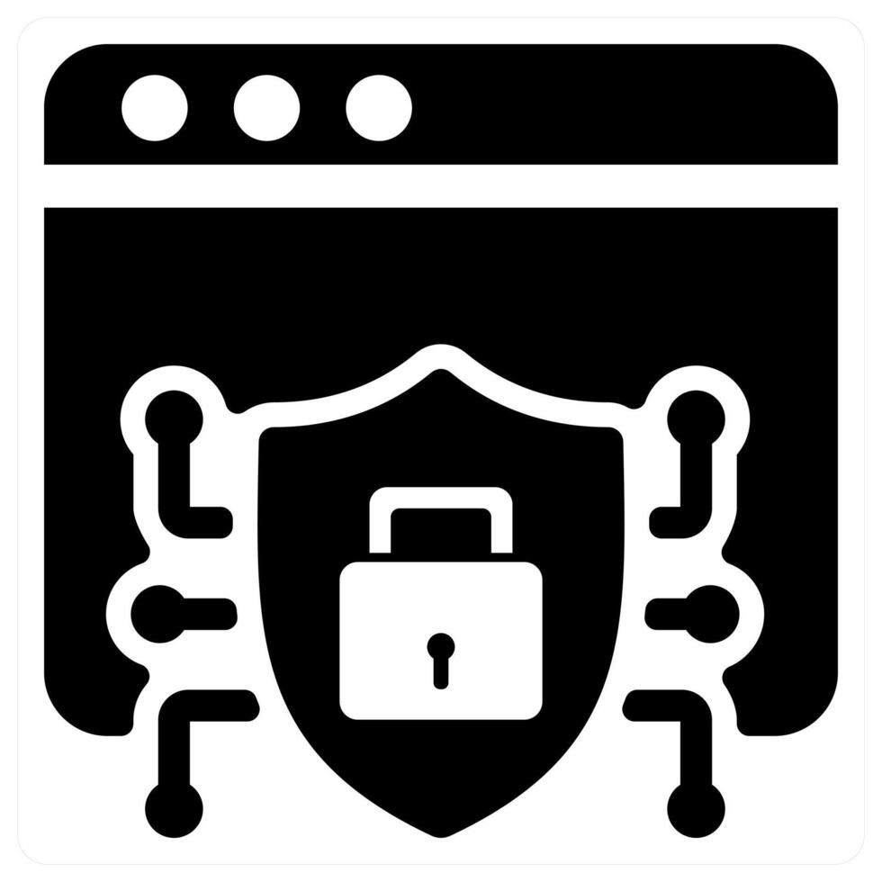 Web Security icon concept in black color vector